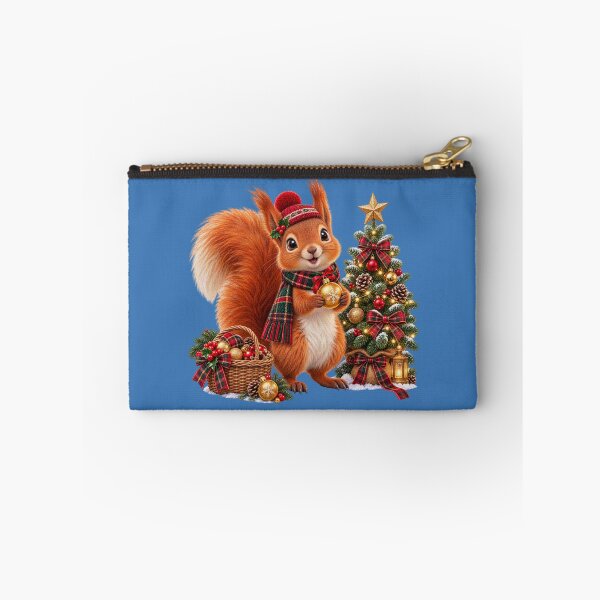 Item preview, Cute Scottish Red Squirrel Decorating a Christmas Tree designed and sold by MaedK.