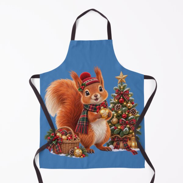 Item preview, Cute Scottish Red Squirrel Decorating a Christmas Tree designed and sold by MaedK.