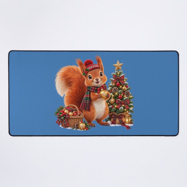 Item preview, Cute Scottish Red Squirrel Decorating a Christmas Tree designed and sold by MaedK.