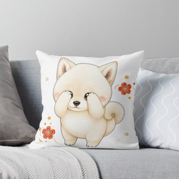 Item preview, Shy Blushing Cream Shiba Inu designed and sold by Kawaii Matcha Studio.