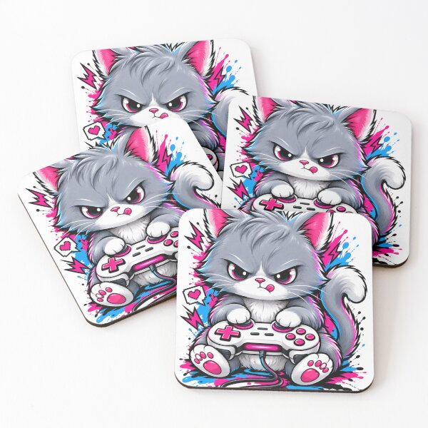 Item preview, Angry Gamer Cat Holding Video Game Controller designed and sold by ShopFanCreation.