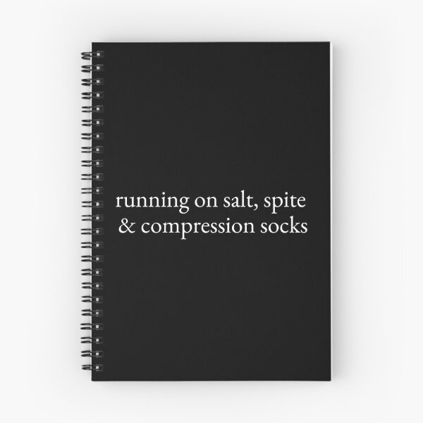 Item preview, Running On Salt Spite Compression Socks White Font Minimalist Serif Meme designed and sold by kristy1003.