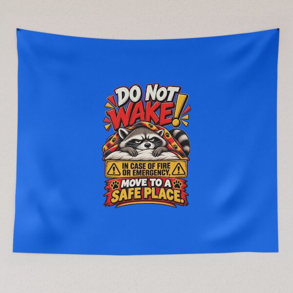 Item preview, Do Not Wake Grumpy Raccoon Under a Blanket Funny Graphic designed and sold by Creative-Sanc.
