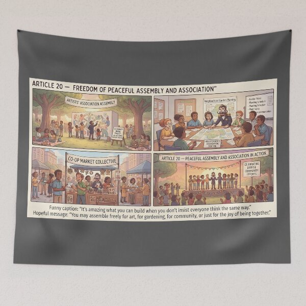 Item preview, Communities flourish through free assembly and association designed and sold by Mianku | Für das Leben.