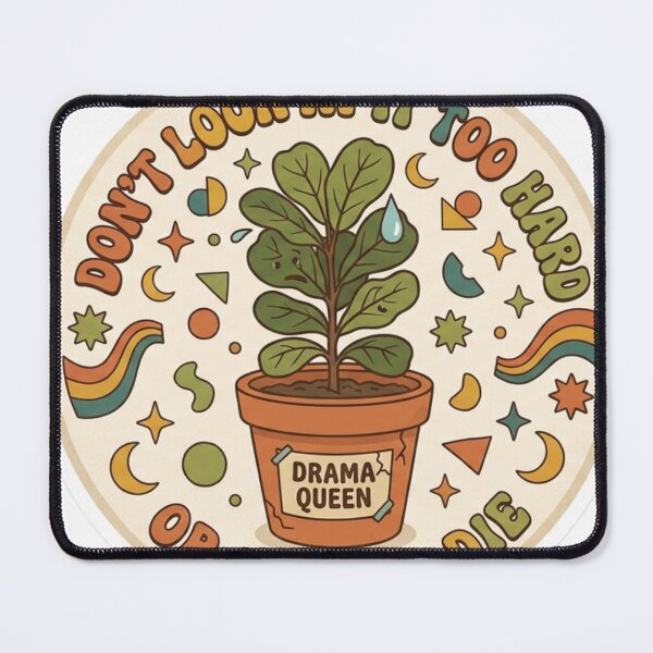 Item preview, Dont Look At It Too Hard Or It Will Die Retro Fiddle Leaf Fig Sticker designed and sold by Mandatory.