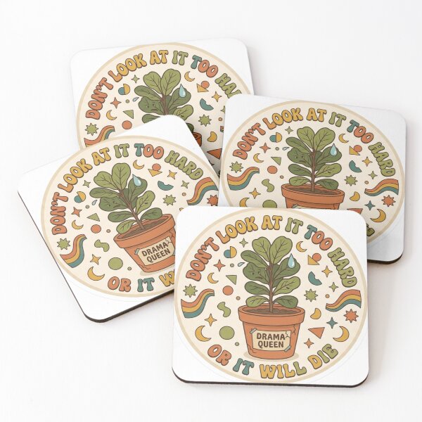 Item preview, Dont Look At It Too Hard Or It Will Die Retro Fiddle Leaf Fig Sticker designed and sold by Mandatory.