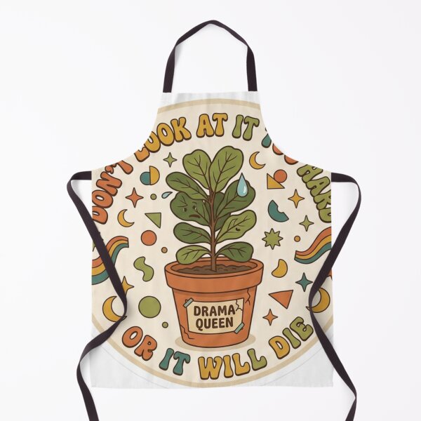 Item preview, Dont Look At It Too Hard Or It Will Die Retro Fiddle Leaf Fig Sticker designed and sold by Mandatory.