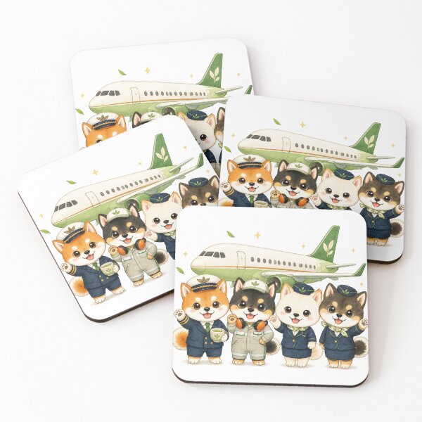 Item preview, Ochashiba Airlines Crew designed and sold by Kawaii Matcha Studio.