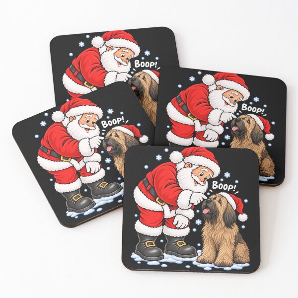 Artikelvorschau, Lustiger Briard-Hund, Weihnachtsmann-Boop, frohe Weihnachten, Mama, Papa entworfen und verkauft von rafaeltto.