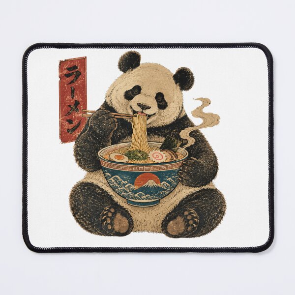 Item preview, Panda Eating Ramen Vintage Japanese Art designed and sold by DariaOltes.