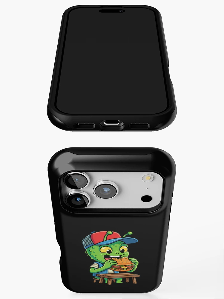 Thumbnail 3 of 4, iPhone Case, Alien eats burger designed and sold by ReneMM.