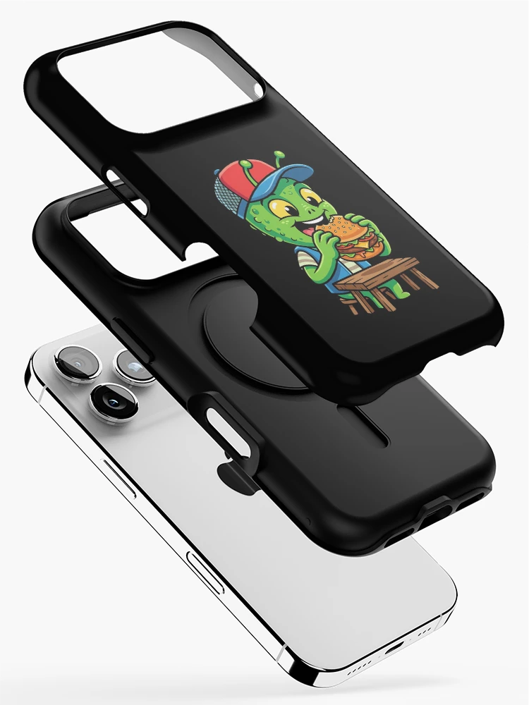 Thumbnail 2 of 4, iPhone Case, Alien eats burger designed and sold by ReneMM.