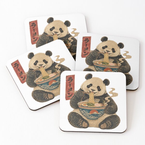 Item preview, Panda Eating Ramen Vintage Japanese Art designed and sold by DariaOltes.