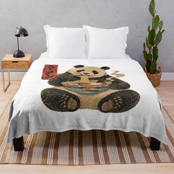 Item preview, Panda Eating Ramen Vintage Japanese Art designed and sold by DariaOltes.