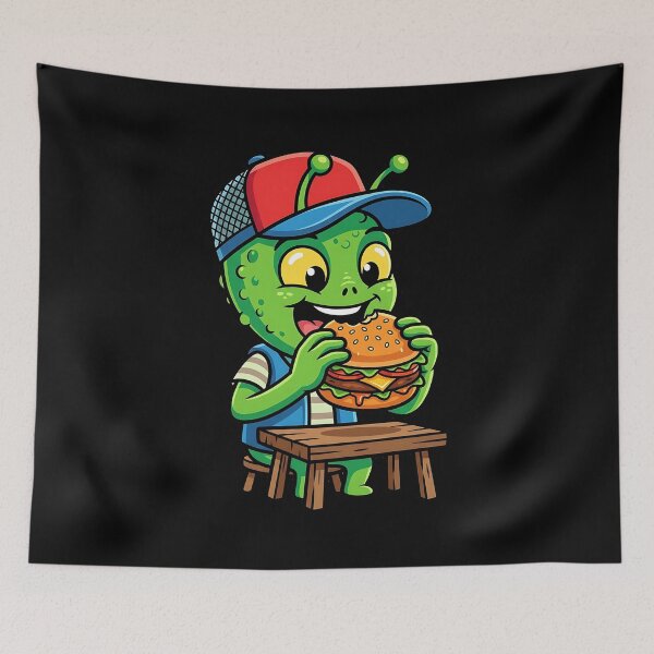 Item preview, Alien eats burger designed and sold by ReneMM.