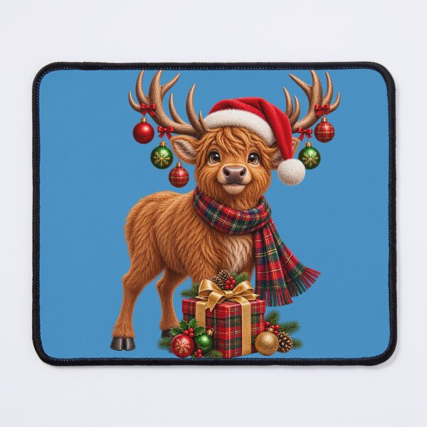Item preview, Cute Scottish Highland Christmas Stag with Tartan & Baubles designed and sold by MaedK.