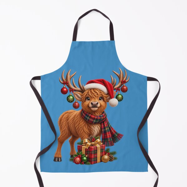 Item preview, Cute Scottish Highland Christmas Stag with Tartan & Baubles designed and sold by MaedK.