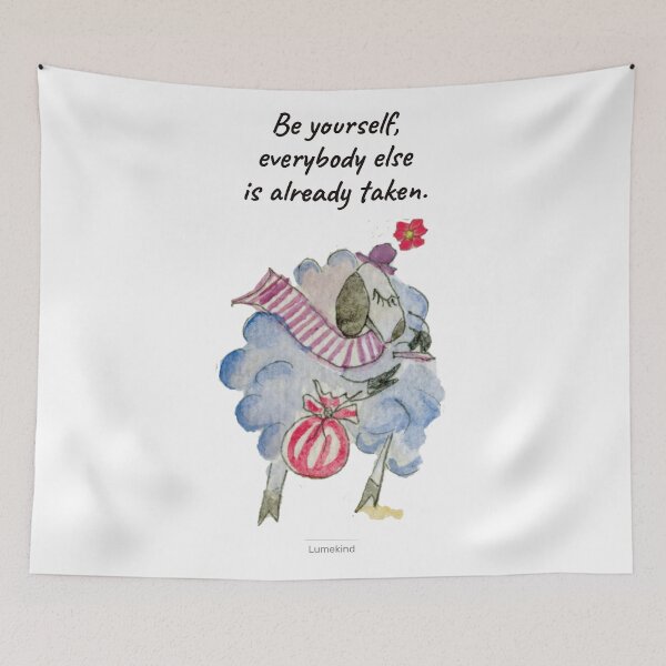 Item preview, Be Yourself Cute Watercolor Sheep Illustration designed and sold by lumekind.