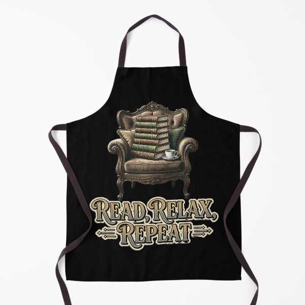 Item preview, Read, Relax, Repeat — Books Stacked on a Cozy Chair designed and sold by DarkAgeArt.