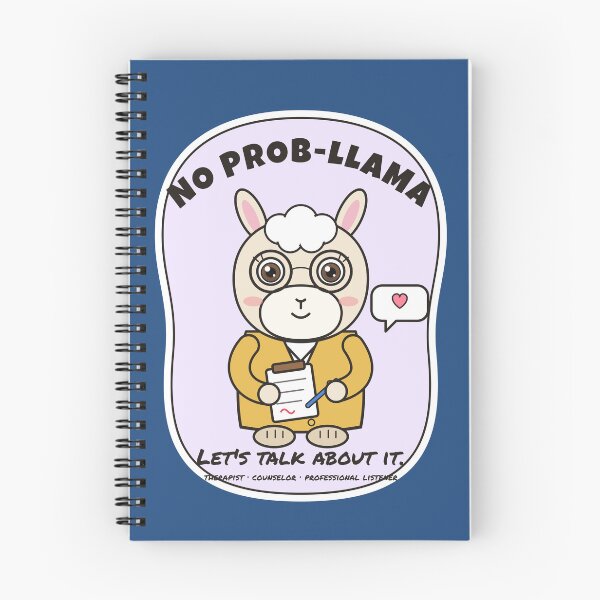 Item preview, No Prob-llama, Let’s Talk About It – Cute Llama Therapist designed and sold by atedesigns.