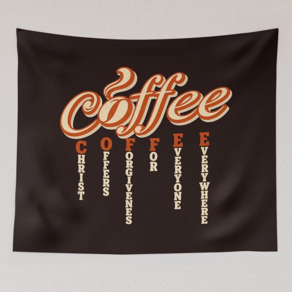 Item preview, Coffee Christ Offers Forgiveness For Everyone Everywhere Retro Vintage designed and sold by PunPals-Art.