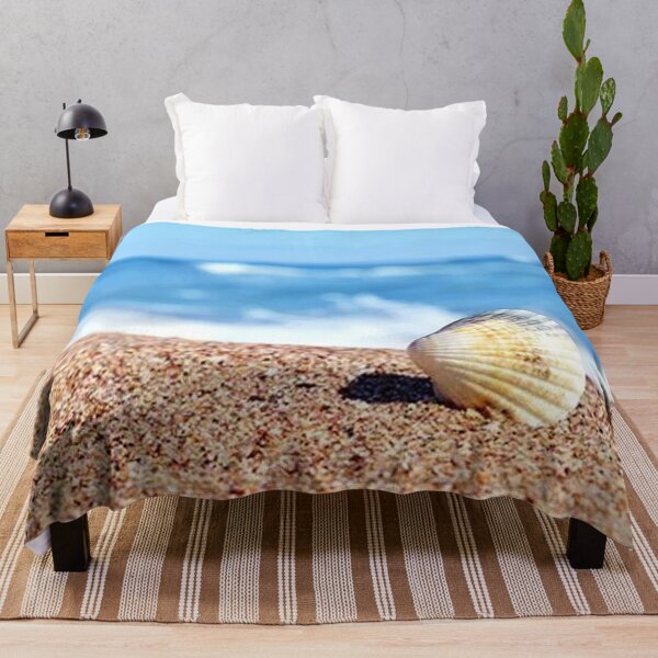 Item preview, Seashell on Sandy Shore Blue Ocean Waves designed and sold by PetalsPaws.