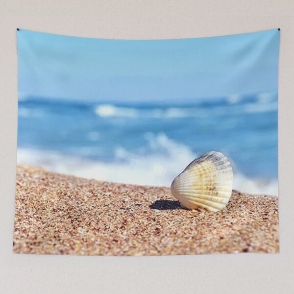 Item preview, Seashell on Sandy Shore Blue Ocean Waves  designed and sold by PetalsPaws.