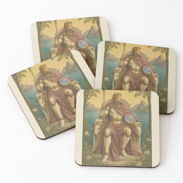 Item preview, The Emperor Tarot Card - Aurora Cyber Renaissance Art Print designed and sold by DMarquiseArt.