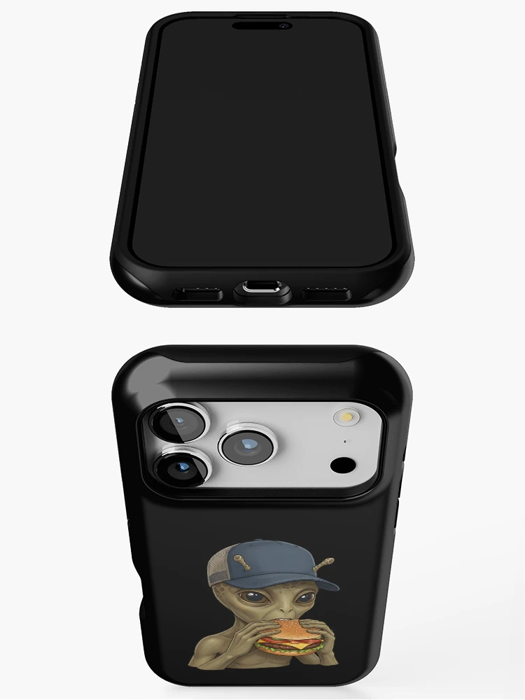 Thumbnail 3 of 4, iPhone Case, Cool alien eats burger designed and sold by ReneMM.