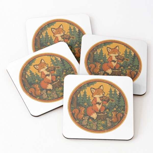 Item preview, Fox Playing Violin Vintage Forest Art designed and sold by DariaOltes.