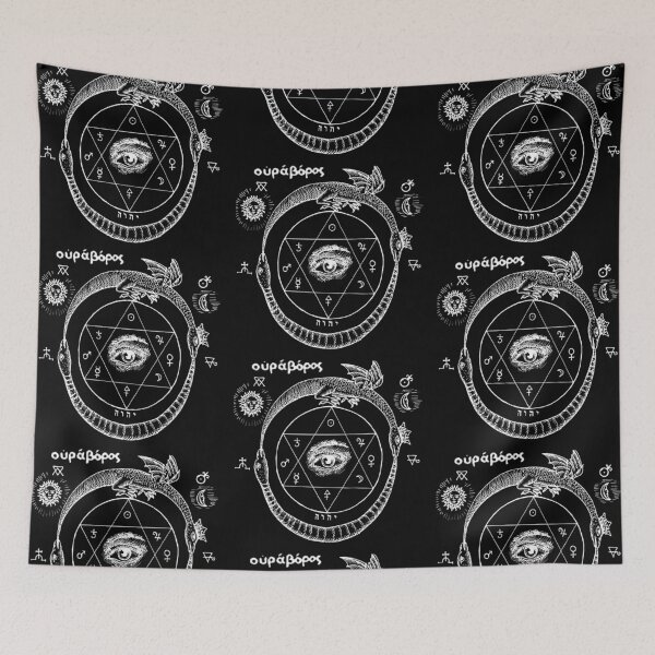 Item preview, Ouroboros With Hexagram And All Seeing Eye designed and sold by weirdove.