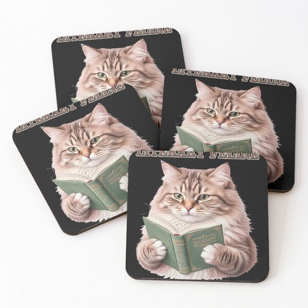 Item preview, Literary Feline — Fluffy Cat with a Book designed and sold by DarkAgeArt.