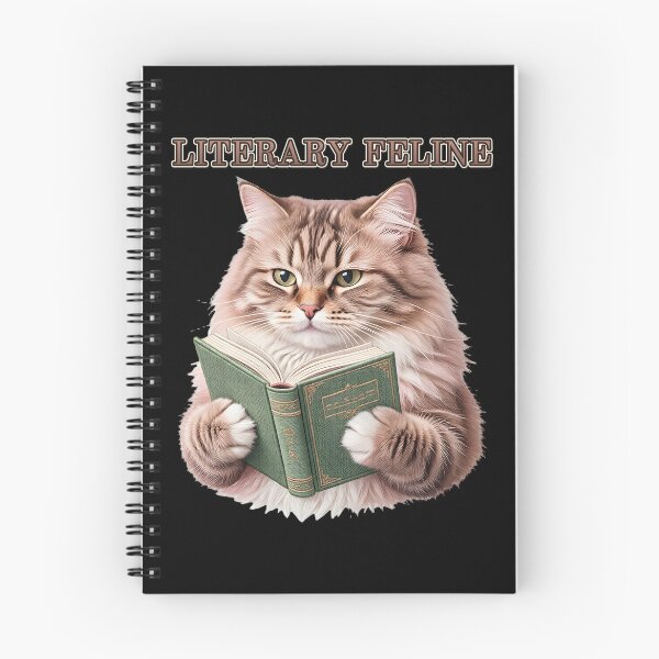 Item preview, Literary Feline — Fluffy Cat with a Book designed and sold by DarkAgeArt.