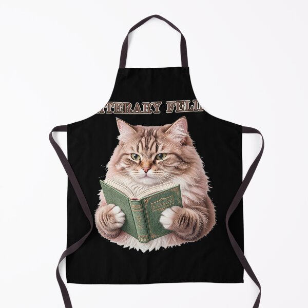 Item preview, Literary Feline — Fluffy Cat with a Book designed and sold by DarkAgeArt.