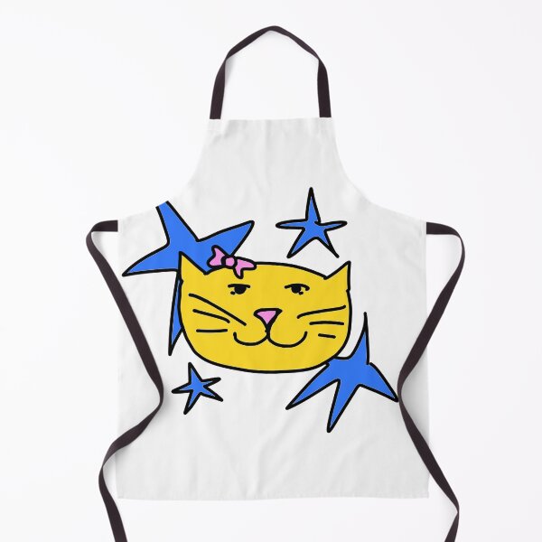 Item preview, Smug Yellow Cat Y2K with Coquette Bow and Blue Stars designed and sold by Ruizydiabz.