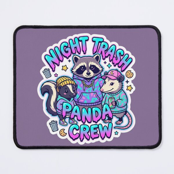 Item preview, Night Trash Panda Crew – Raccoon Skunk Opossum designed and sold by Endless7Art.
