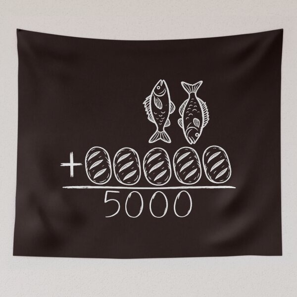 Item preview, Feeding The 5000 Five Loaves And Two Fish Biblical Miracle designed and sold by PunPals-Art.