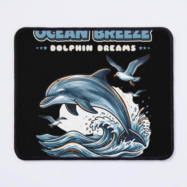 Item preview, Ocean breeze dolphin dreams — Leaping Dolphin with a Seagull designed and sold by DarkAgeArt.