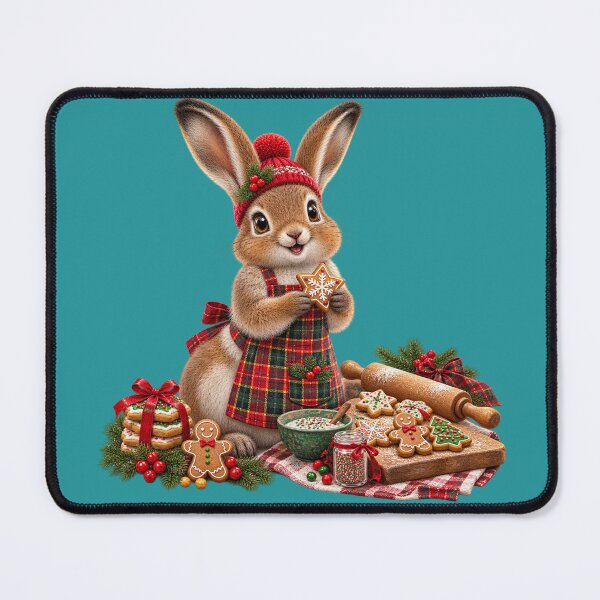 Item preview, Cute Scottish Mountain Hare Baking Christmas Cookies designed and sold by MaedK.