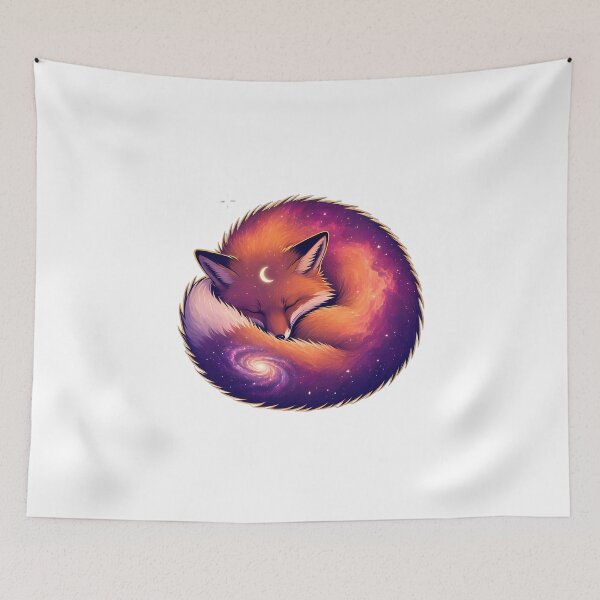 Item preview, Sleeping Galaxy Fox Crescent Moon Art designed and sold by Shop of Wonders.