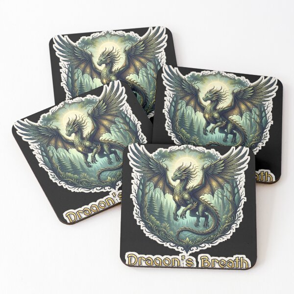 Item preview, Dragon's Breath — Majestic Dragon Flying Over a Lush Forest designed and sold by DarkAgeArt.