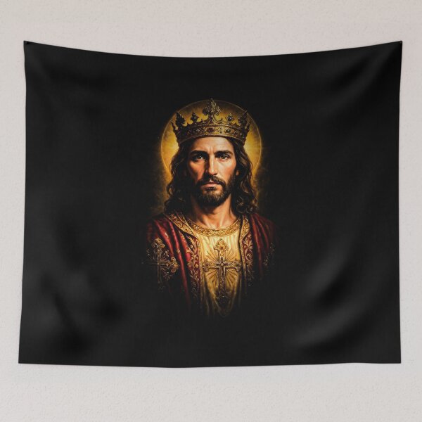 Item preview, Christ the King Crowned Portrait in Red and Gold designed and sold by Krasnovaovaova.