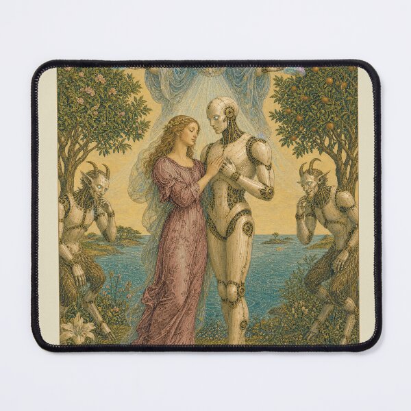 Item preview, The Lovers Tarot Card - Aurora Cyber Renaissance Art Print designed and sold by DMarquiseArt.