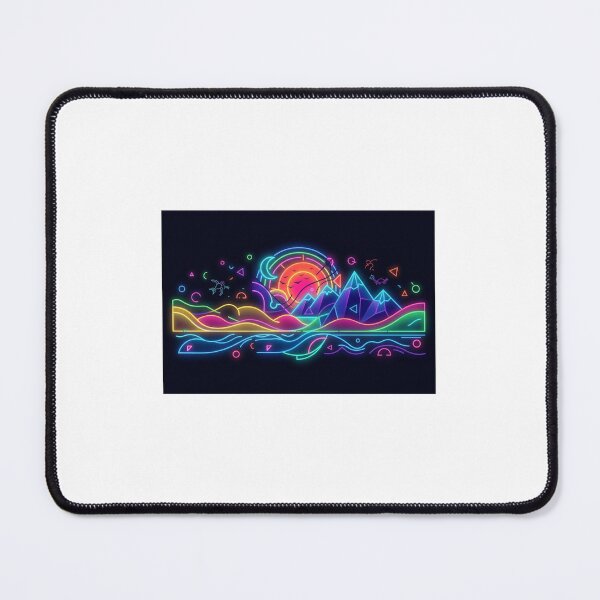 Item preview, Retro Neon Neon Landscape Mountain Sun designed and sold by Schr4mmM4ster.