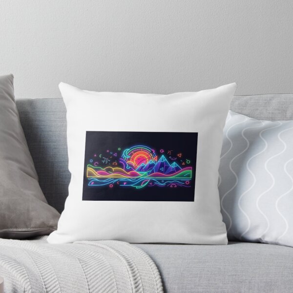 Item preview, Retro Neon Neon Landscape Mountain Sun designed and sold by Schr4mmM4ster.