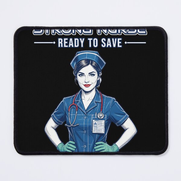 Item preview, Strong nurse ready to save — Nurse Wearing Stethoscope designed and sold by DarkAgeArt.