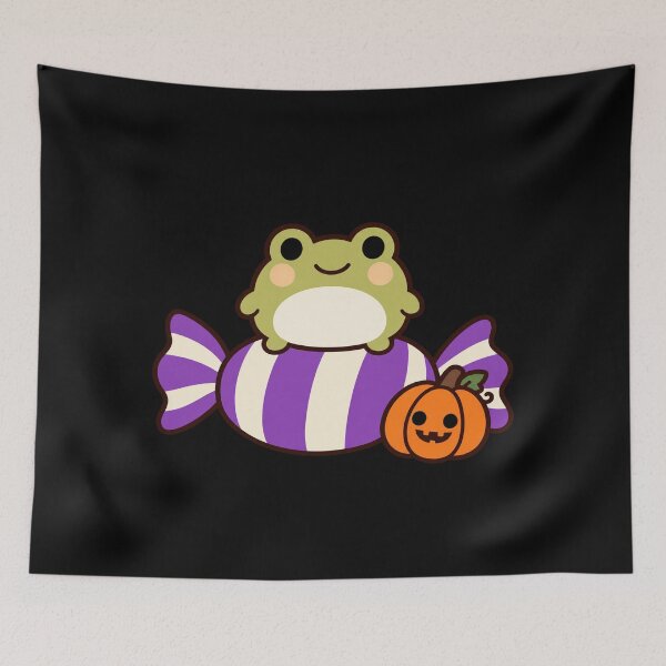 Item preview, Cute Halloween Frog Sitting on Wrapped Candy designed and sold by AMICO77.