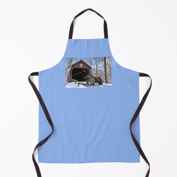 Item preview, Tractor at Snowy Covered Bridge designed and sold by gotucoveredart.