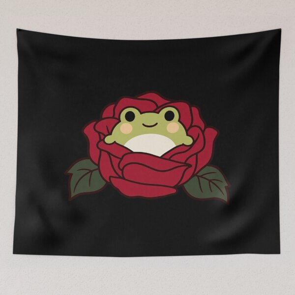 Item preview, Cute Gothic Frog Nestled in a Dark Rose designed and sold by AMICO77.