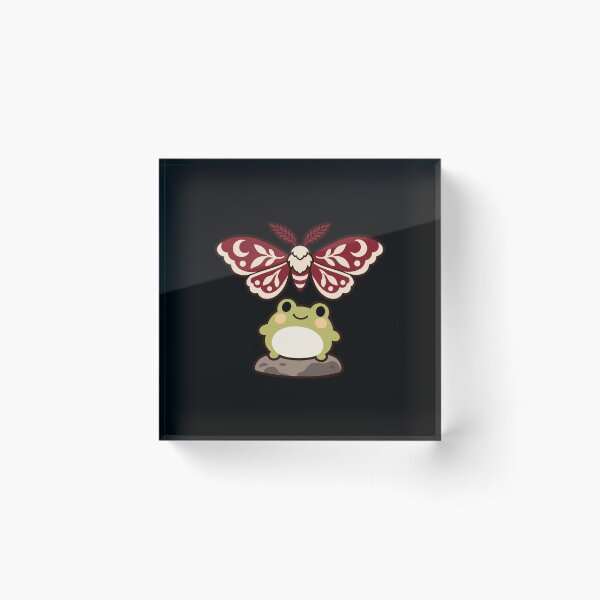 Item preview, Cute Gothic Frog Watching a Burgundy Moth designed and sold by AMICO77.